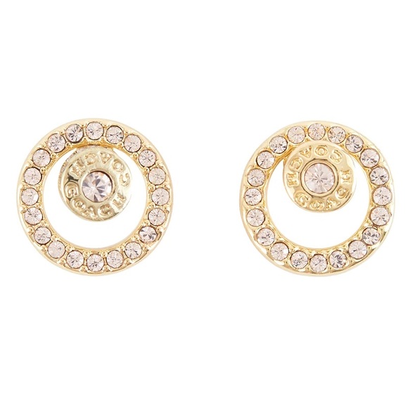 NWOT COACH Open Circle Pave Halo Studs. Color: Gold - Picture 3 of 5